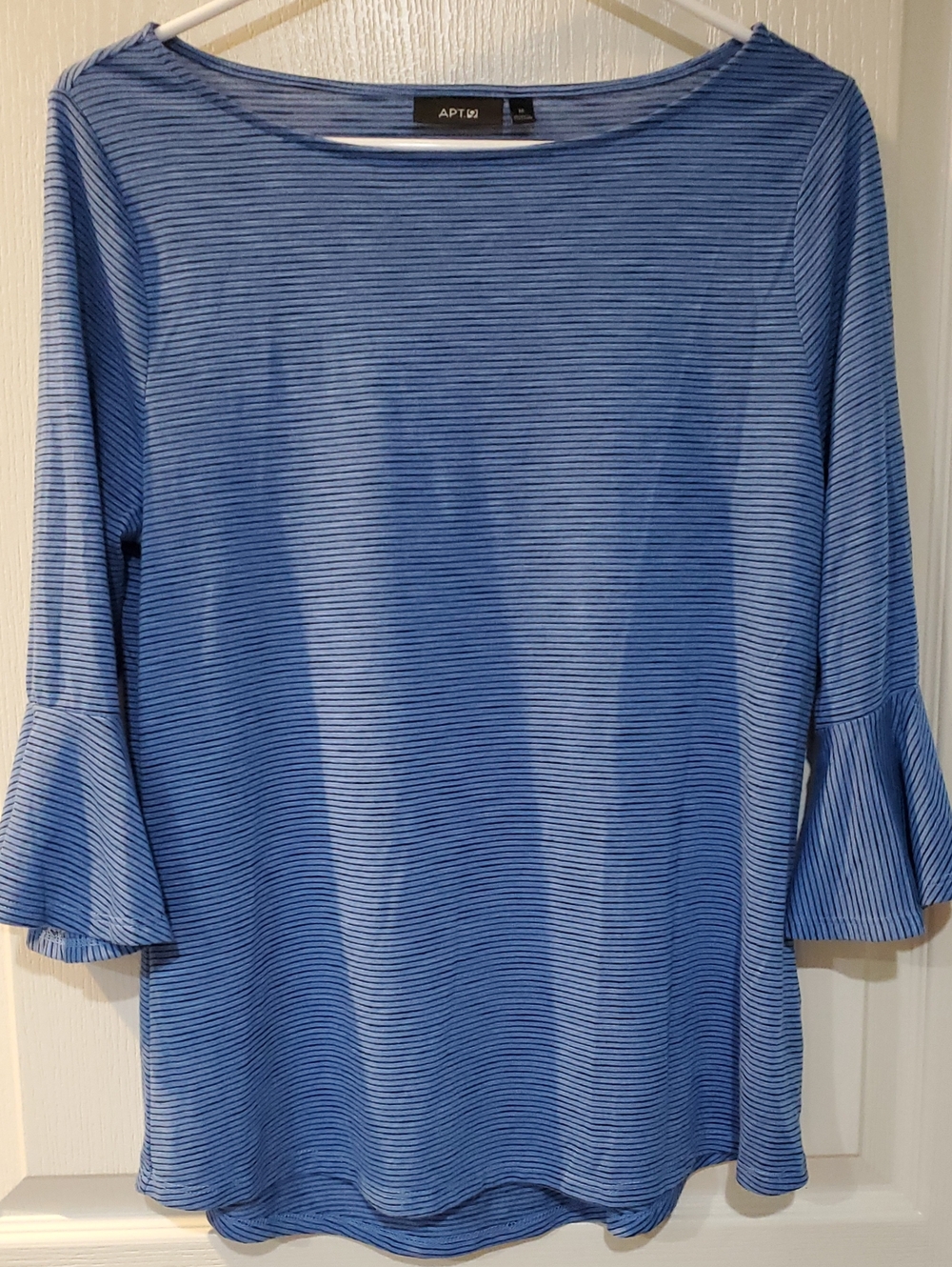 Apt. 9 Women's Blue Striped Ruffle-Sleeve Tunic, Size M